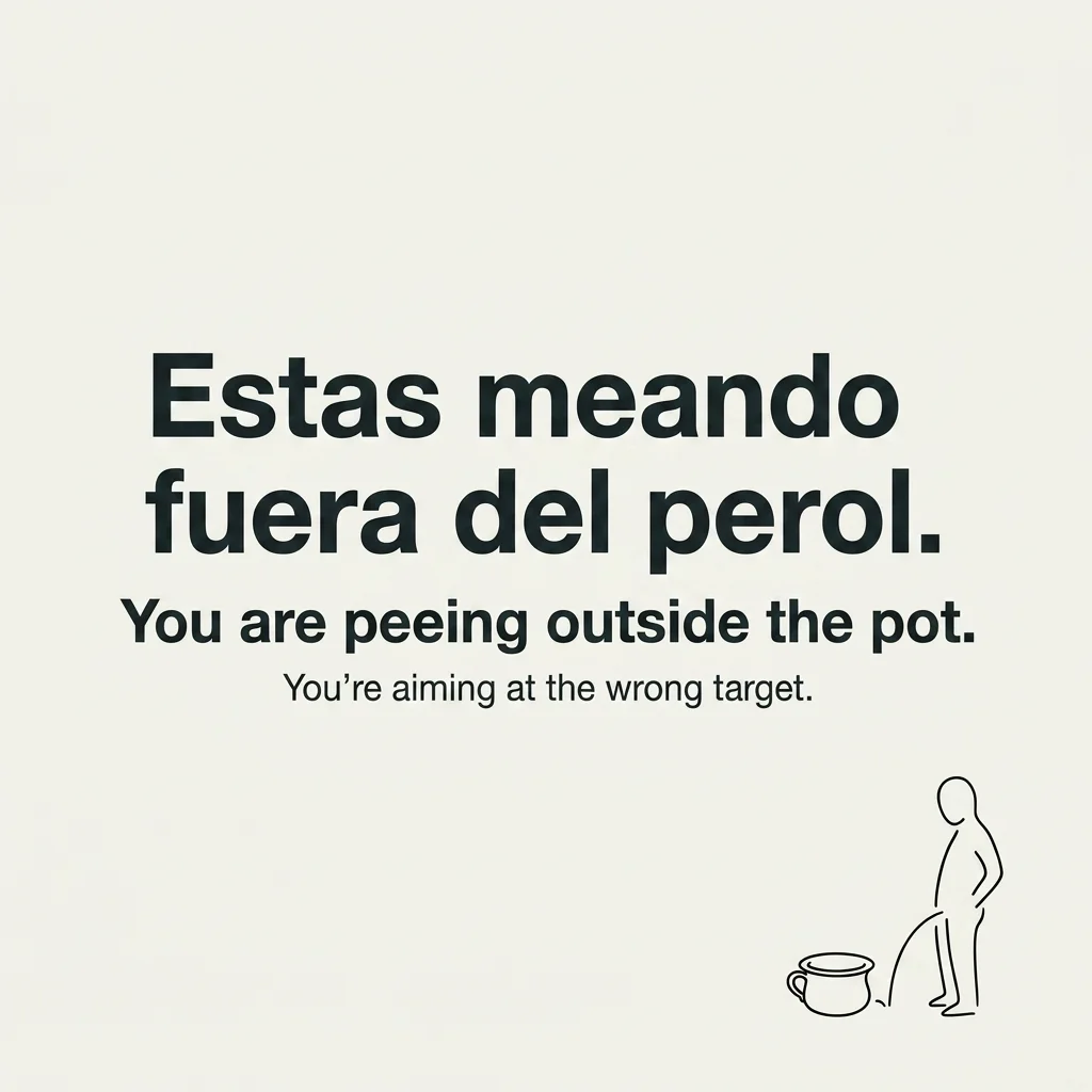 Estas meando fuera del perol. /cognitive-memetics/sayings/2026-06-22-saying-24/estas-meando-fuera-del-perol.webp